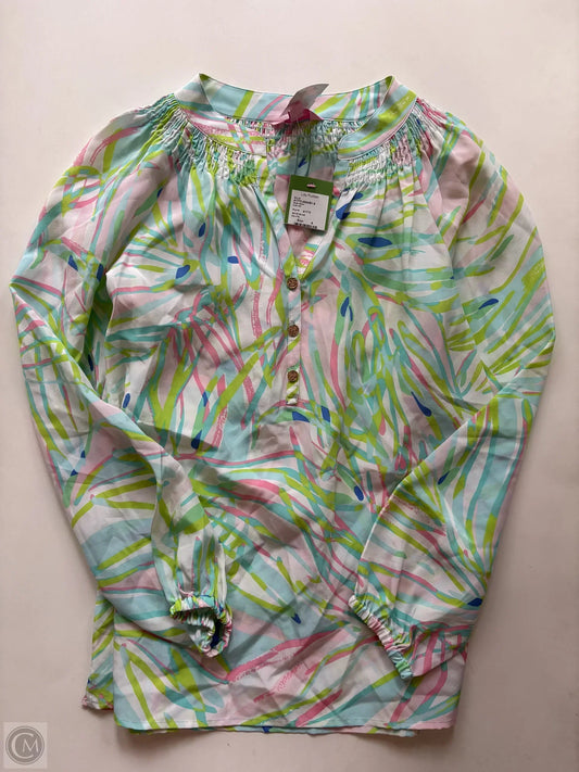 Blouse Long Sleeve By Lilly Pulitzer In Multi-colored, Size: S