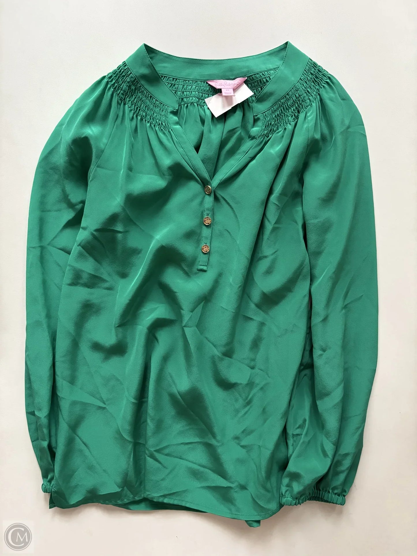 Blouse Long Sleeve By Lilly Pulitzer In Green, Size: Xs