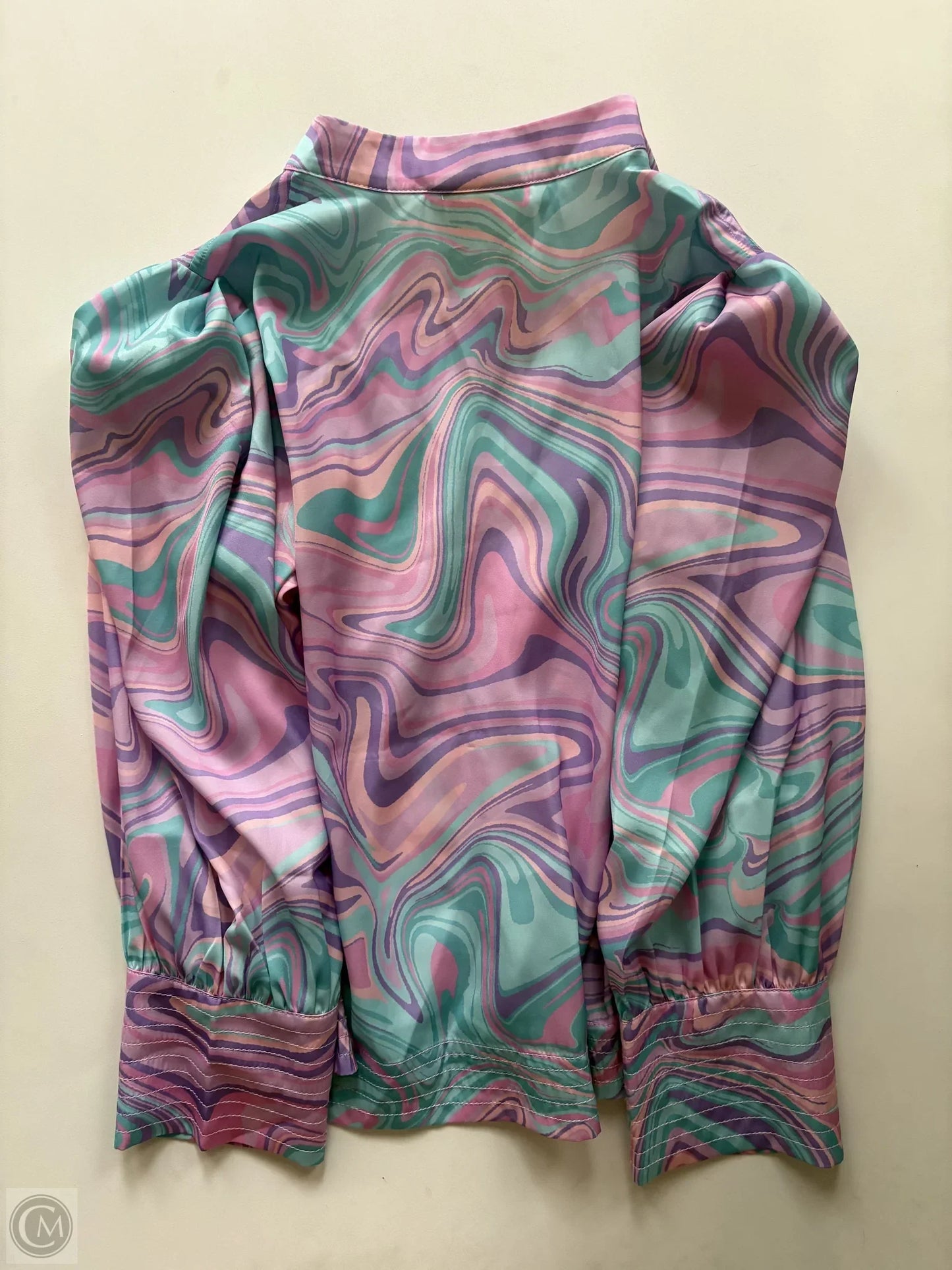 Blouse Long Sleeve By Emily McCarthy  In Multi-colored, Size: Xs