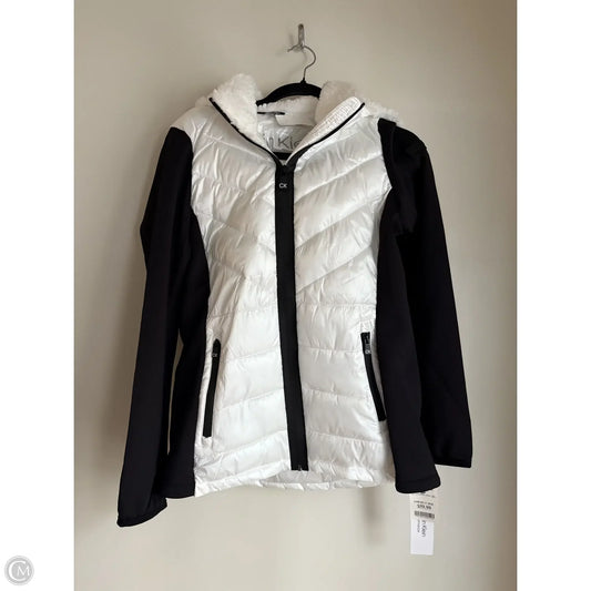 Jacket Puffer & Quilted By Calvin Klein Performance In Black & White, Size: M