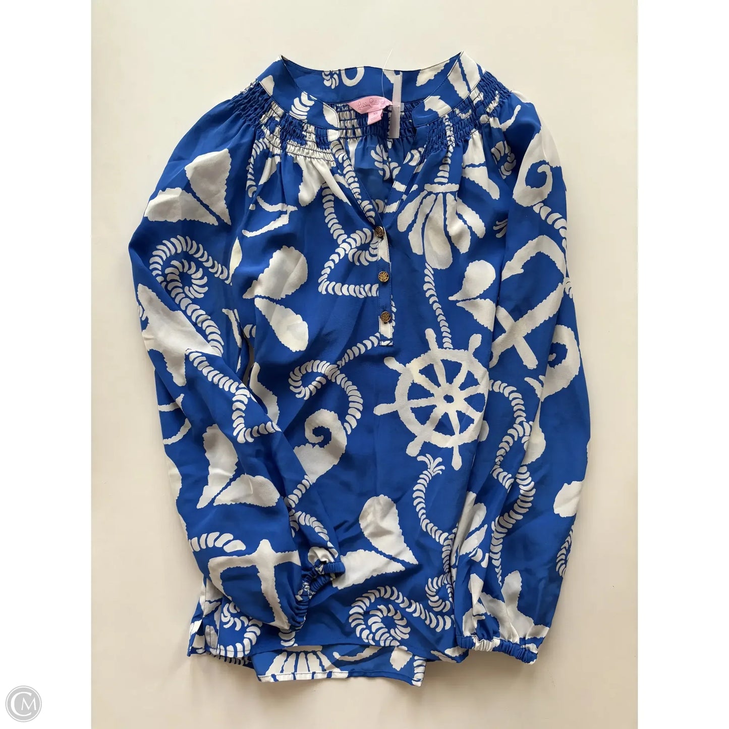 Blouse Long Sleeve By Lilly Pulitzer In Multi-colored, Size: Xs