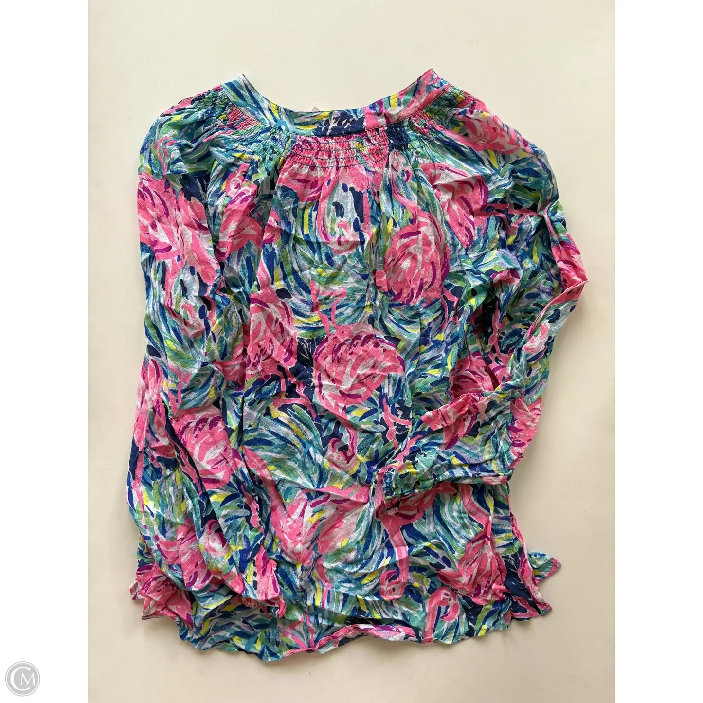 Blouse Long Sleeve By Lilly Pulitzer  In Multi-colored, Size: S