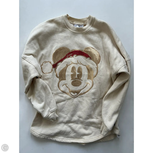 Sweatshirt Crewneck By Disney Store In Cream, Size: Xs