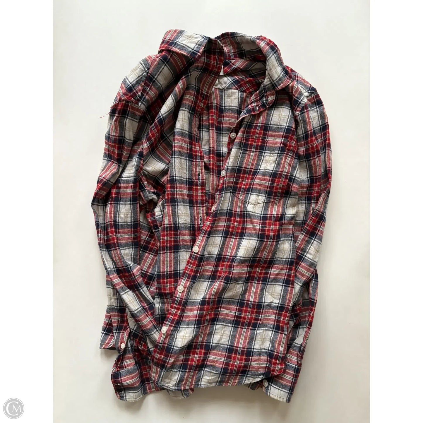 Top Long Sleeve By J. Crew In Plaid Pattern, Size: Lp