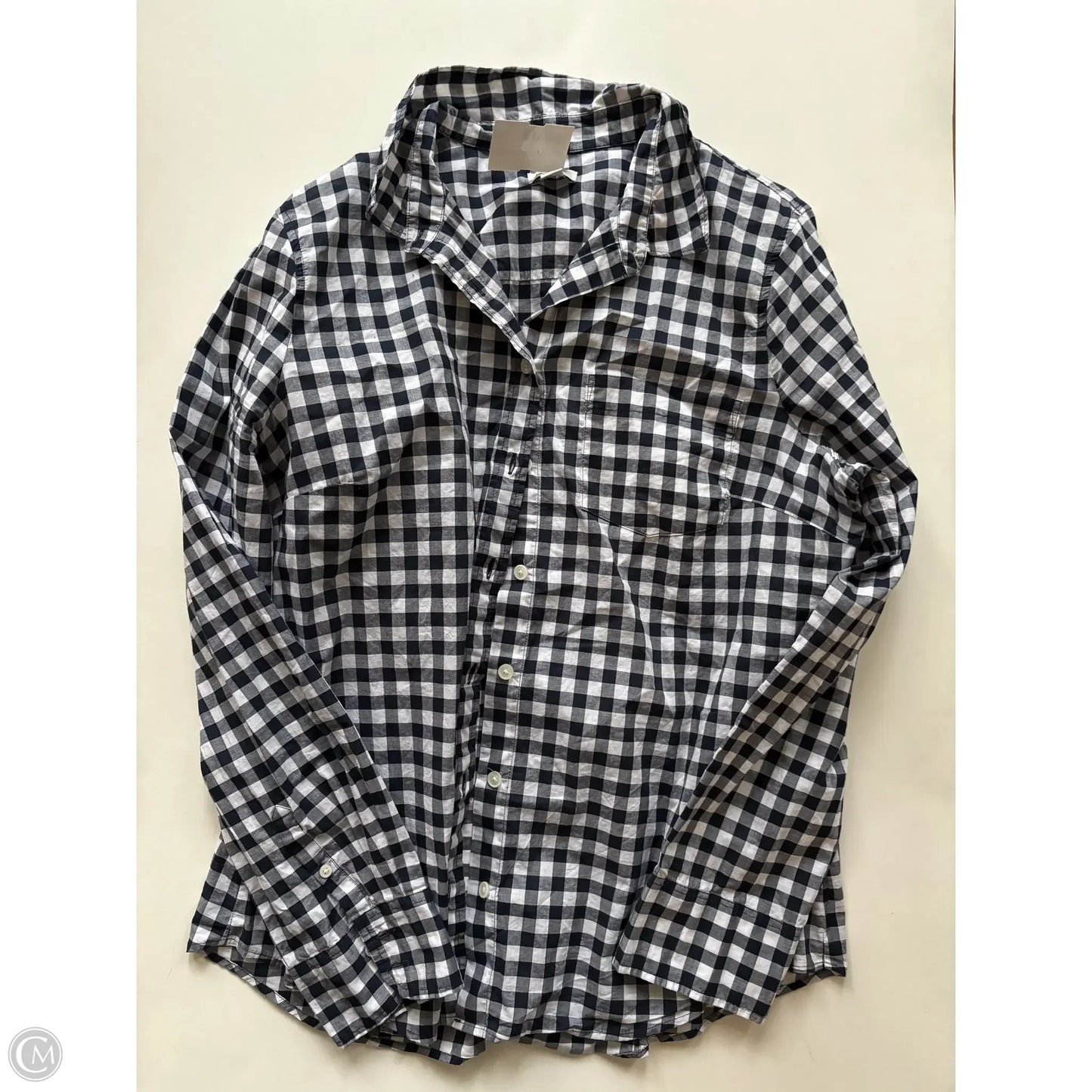 Top Long Sleeve By J. Crew In Checkered Pattern, Size: L