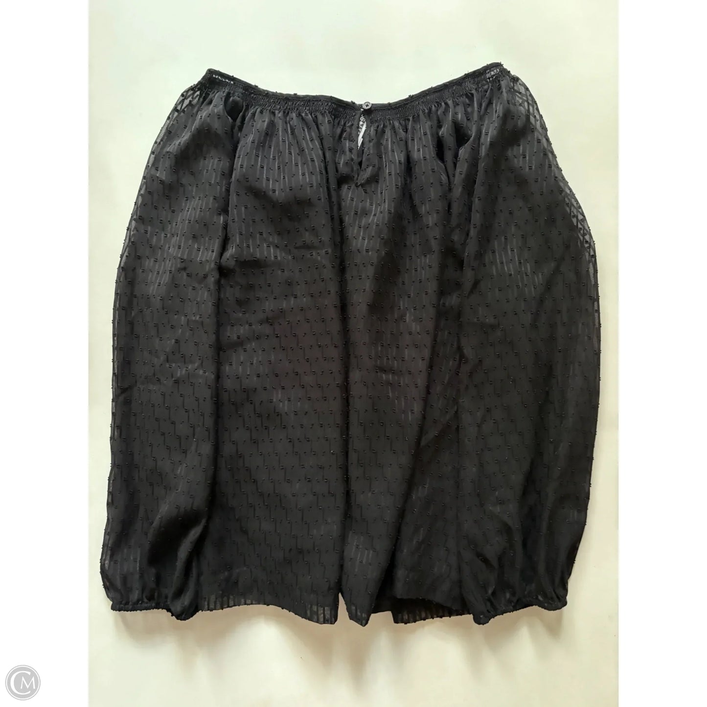 Blouse Long Sleeve By Kaari Blue In Black, Size: 3x