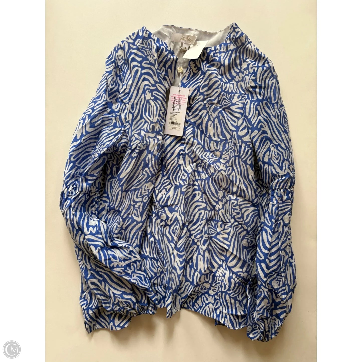 Top Long Sleeve Designer By Lilly Pulitzer In Blue, Size: S