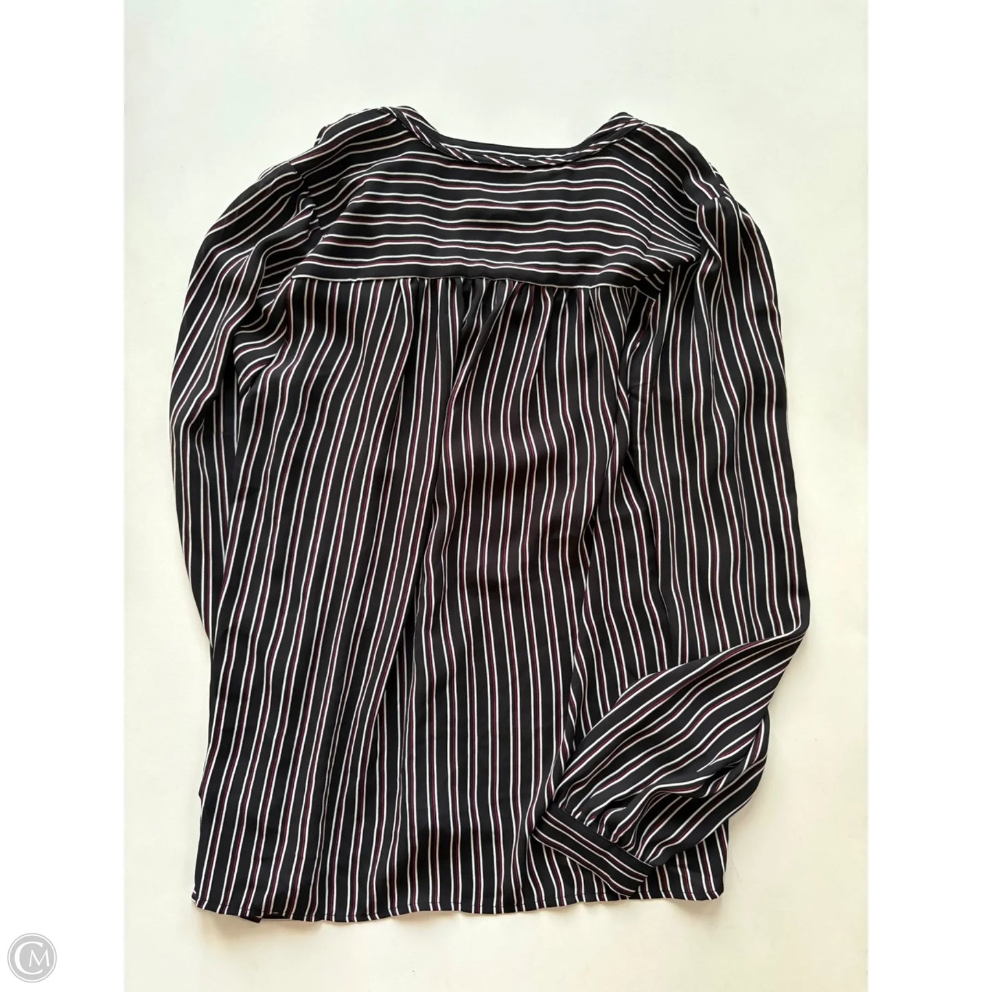 Blouse Long Sleeve By Loft In Striped Pattern, Size: Xs