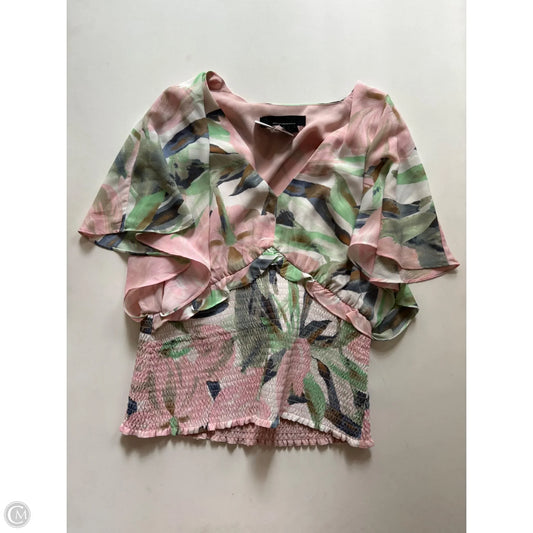 Blouse Short Sleeve By White House Black Market In Floral Print, Size: Xs
