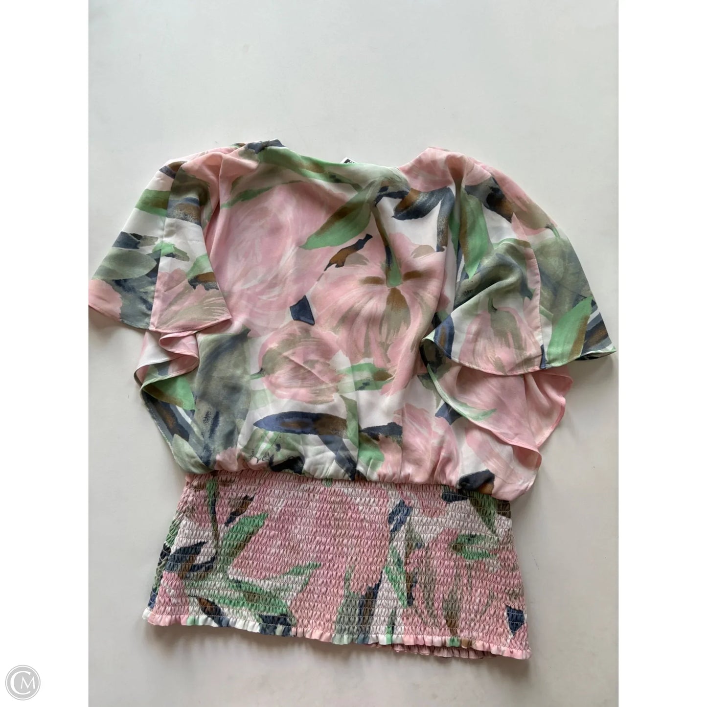 Blouse Short Sleeve By White House Black Market In Floral Print, Size: Xs