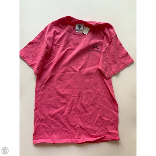 Top Short Sleeve By Simply Southern In Pink, Size: S