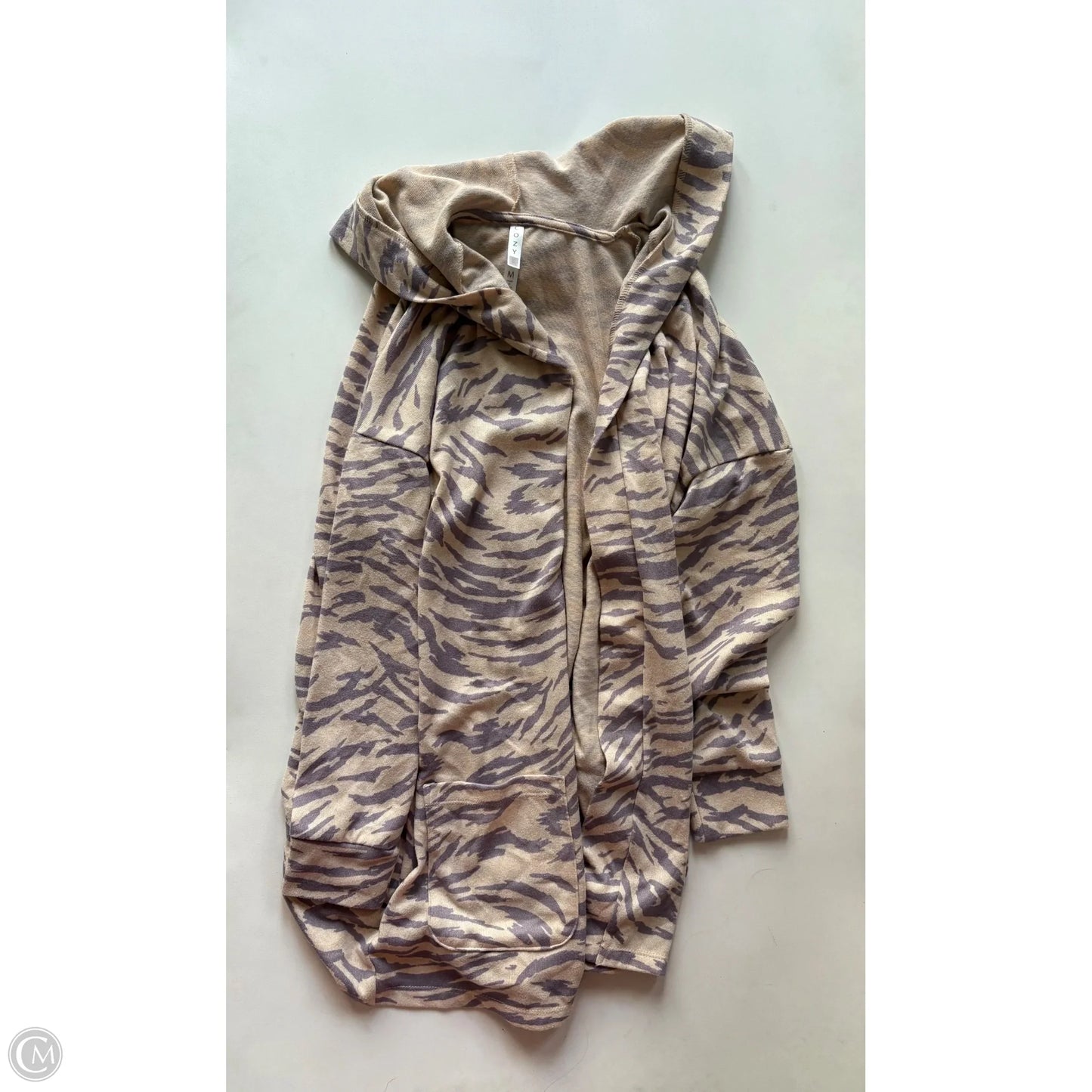 Sweater Cardigan By Cozy In Animal Print, Size: M