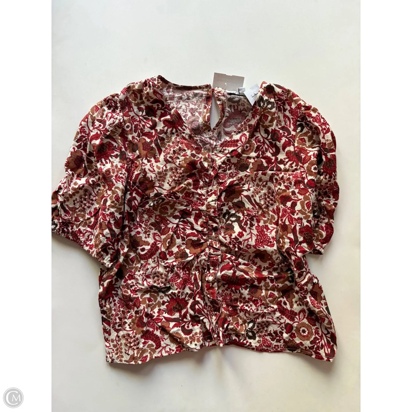Top Short Sleeve By Sam Edelman In Floral Print, Size: M