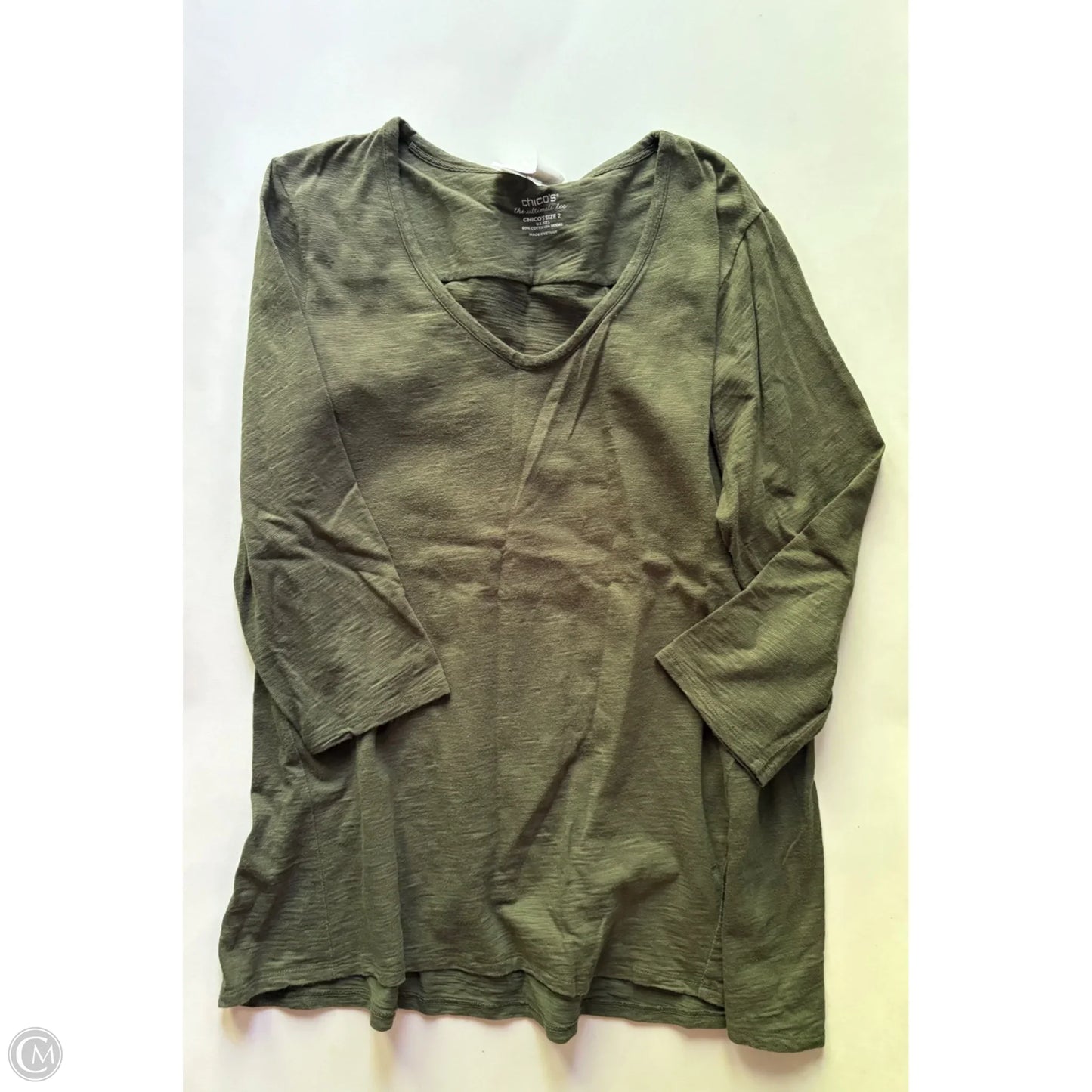 Top Long Sleeve By Chicos In Green, Size: L