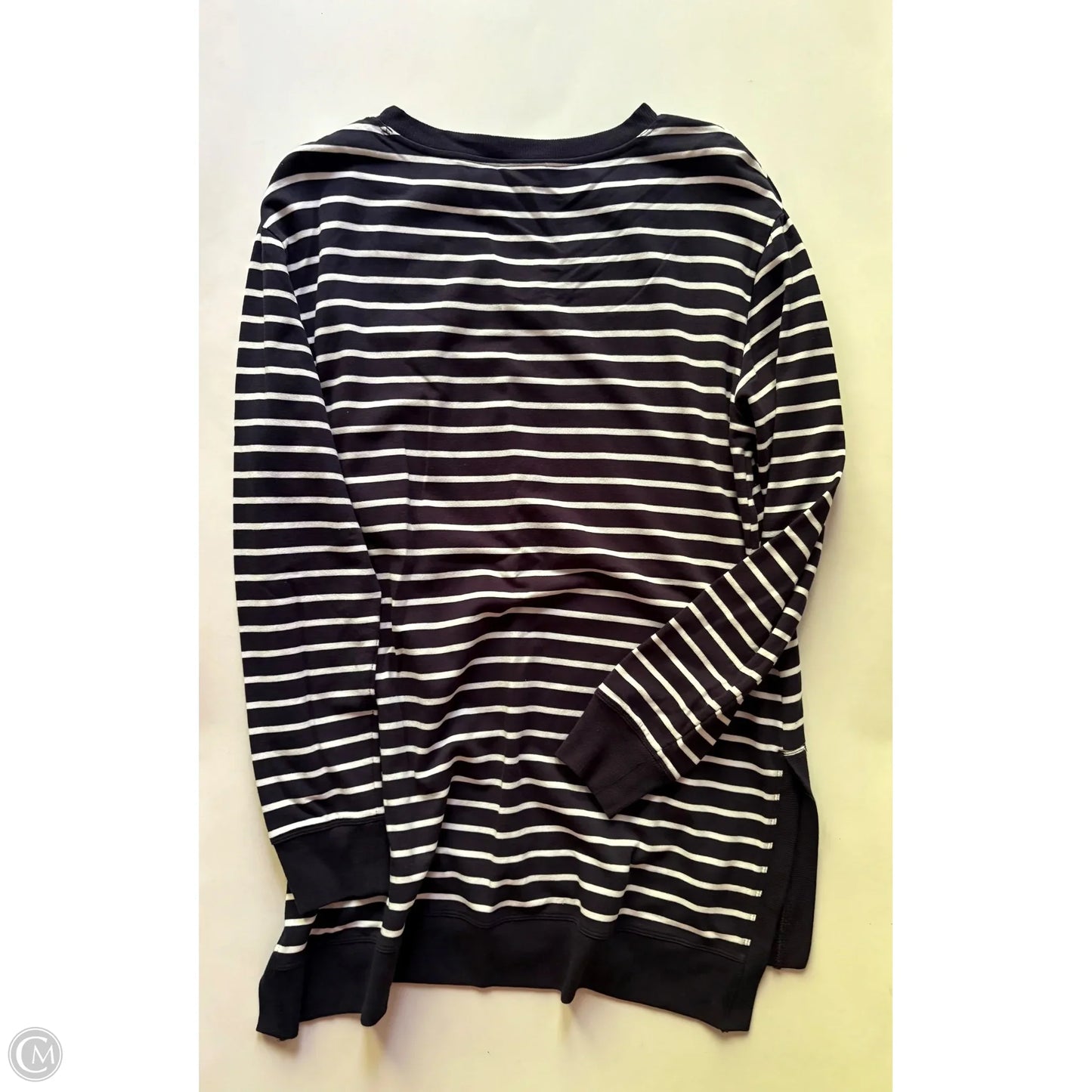 Top Long Sleeve By Chicos In Striped Pattern, Size: M