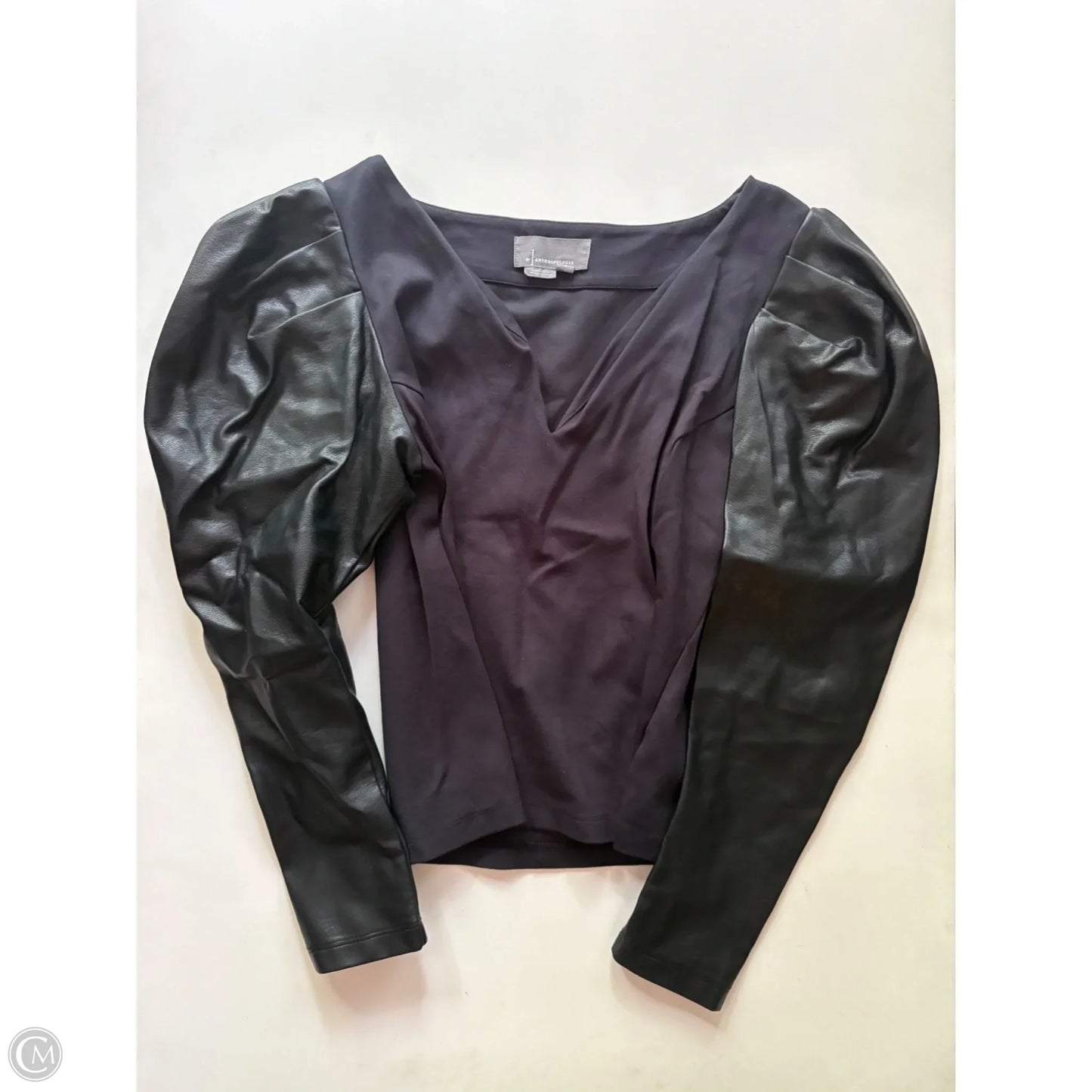 Top Long Sleeve By Anthropologie In Navy, Size: S