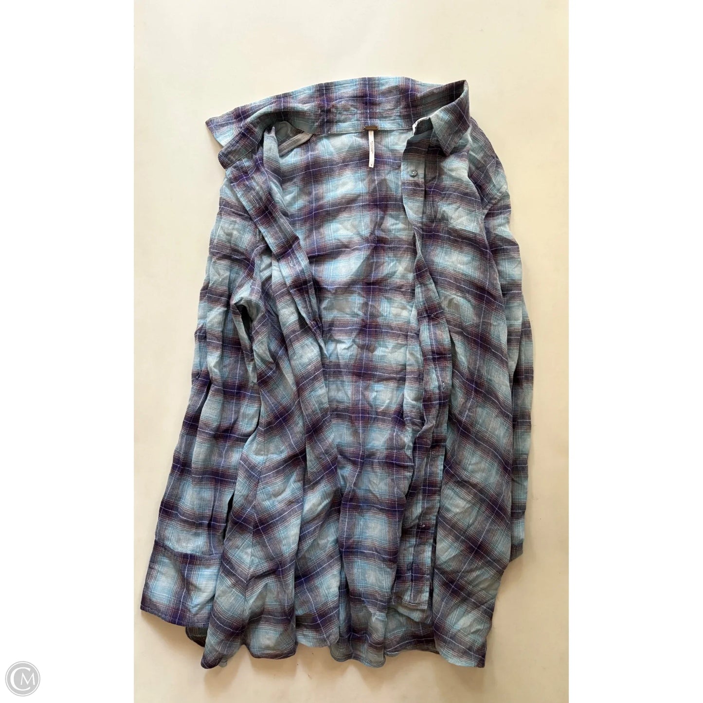 Top Long Sleeve By We The Free In Plaid Pattern, Size: S