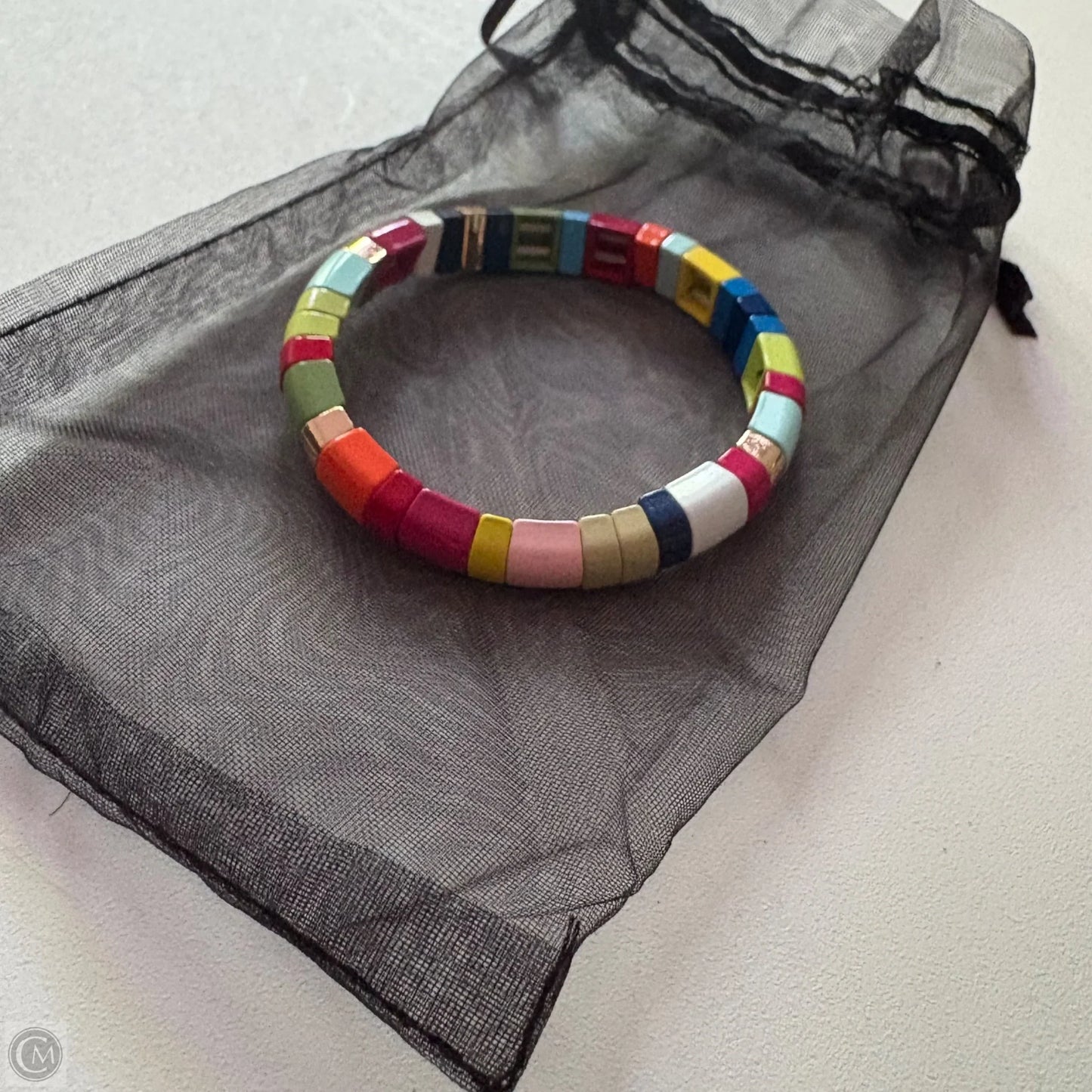 Bracelet Other By Enamel Tile Stretch Bangle Bracelet