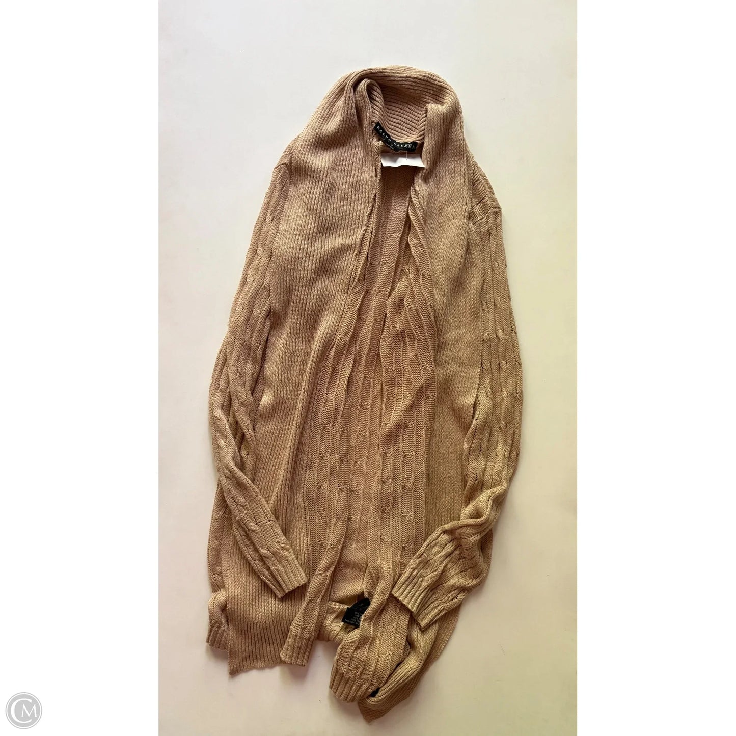 Sweater Cardigan By Ralph Lauren Black Label In Tan, Size: M