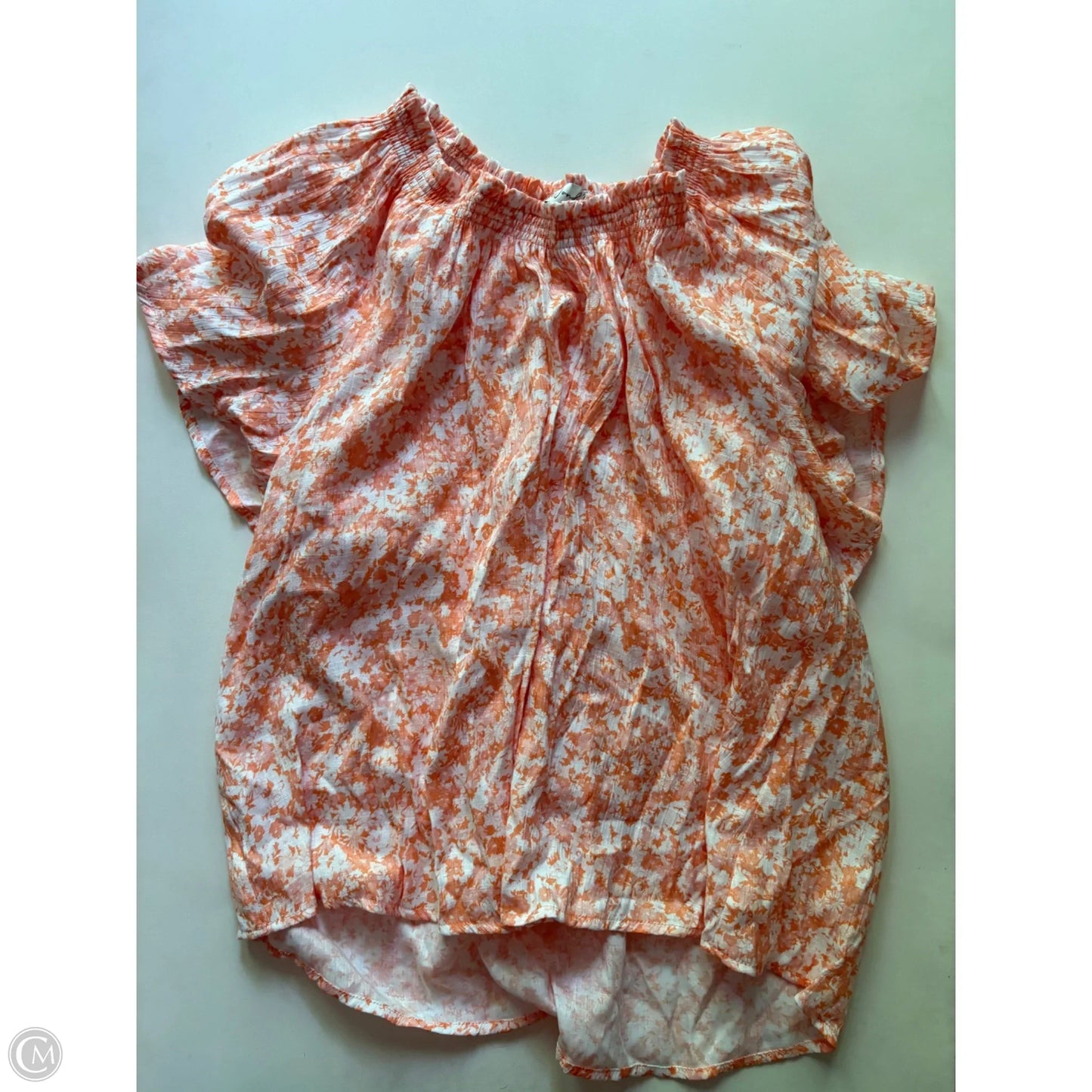 Top Short Sleeve By Wonderly In Orange, Size: 1x