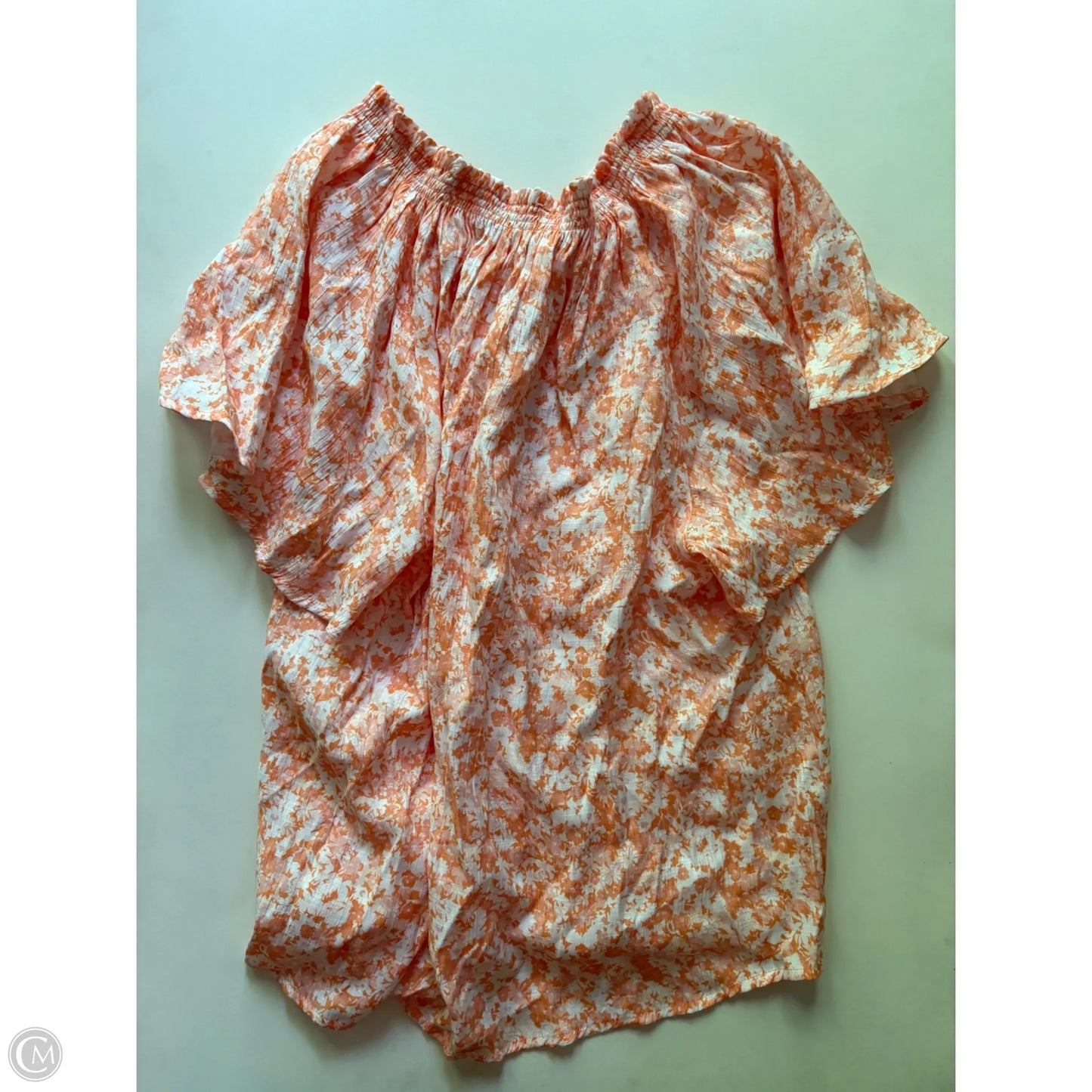 Top Short Sleeve By Wonderly In Orange, Size: 1x