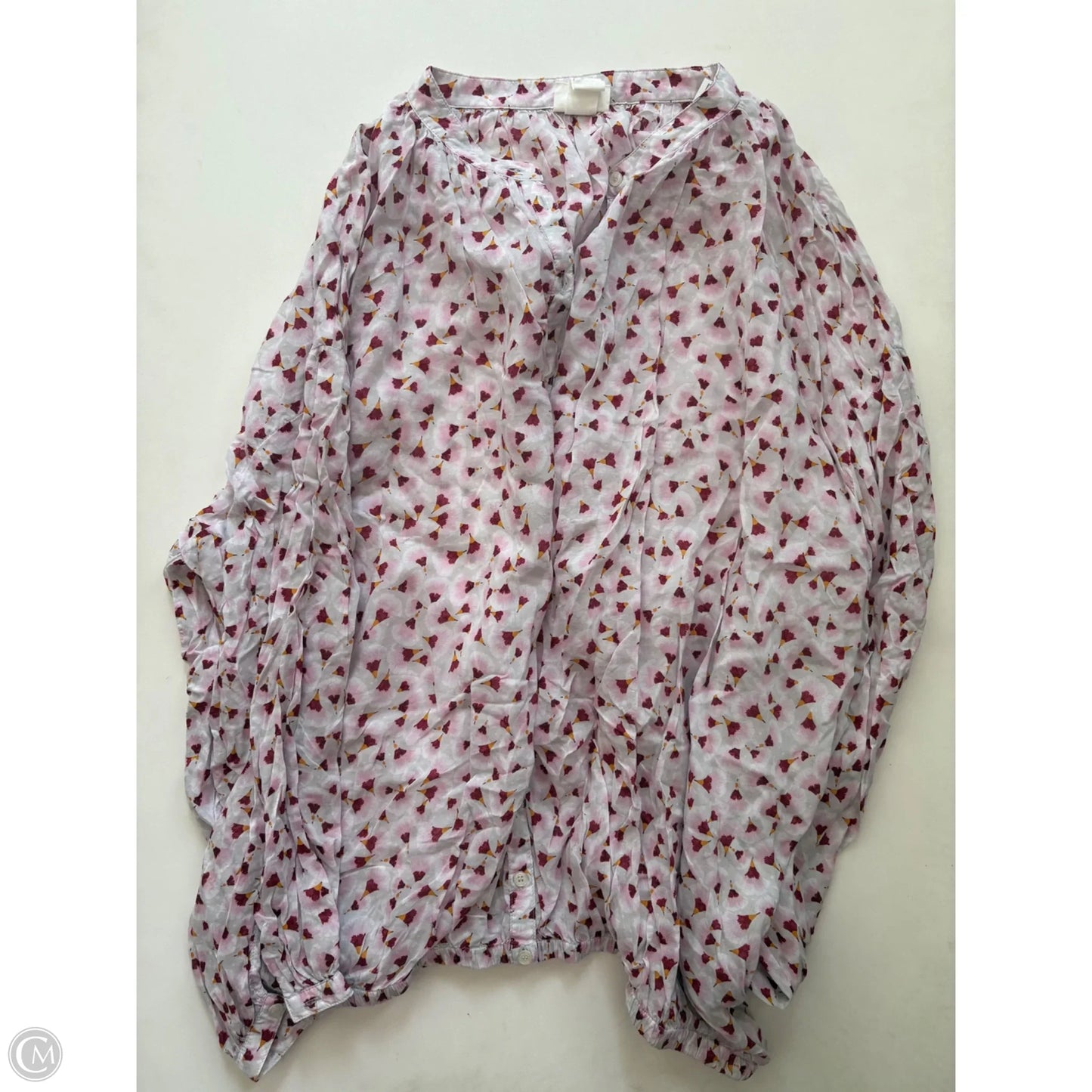 Top Long Sleeve By H&m In Floral Print, Size: L