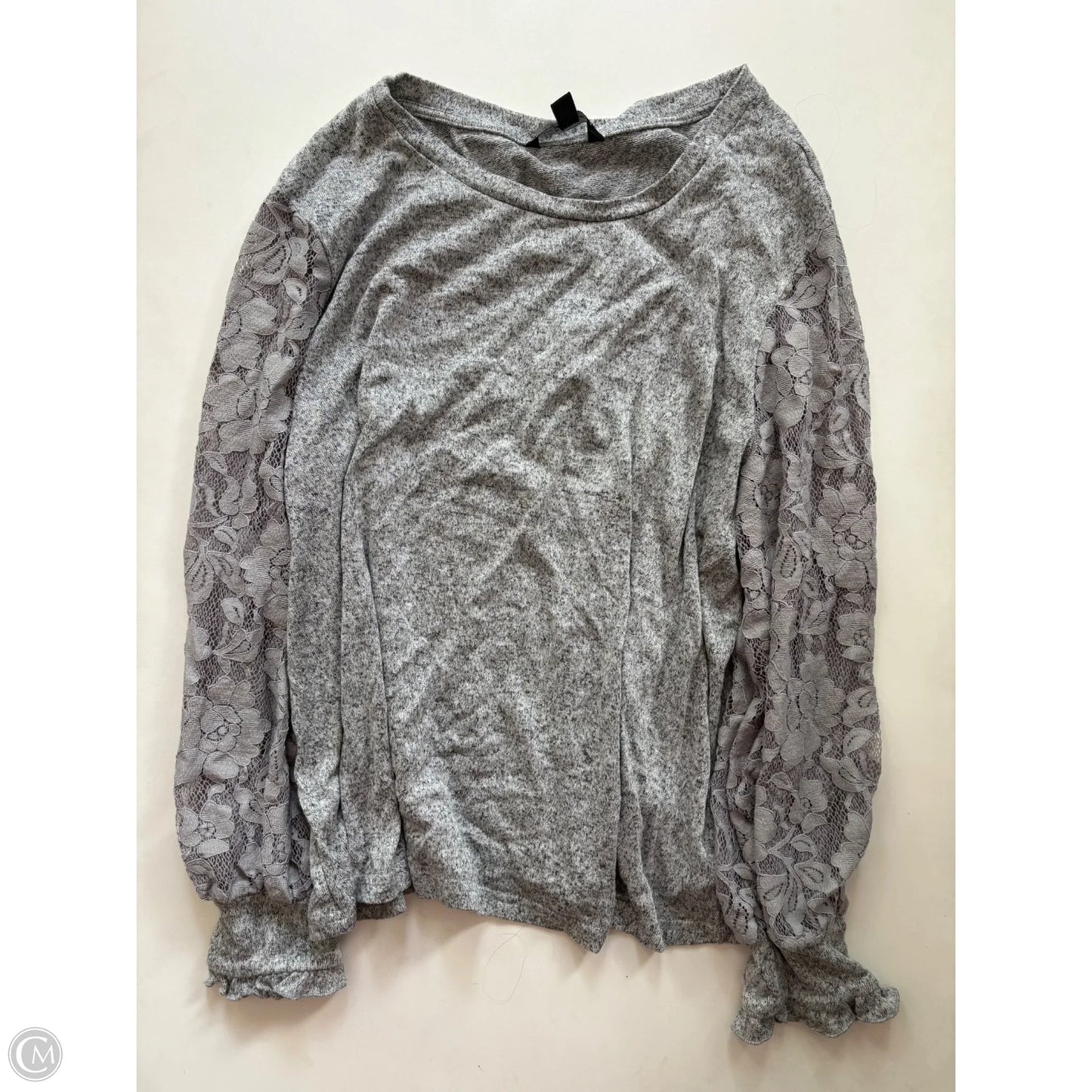 Top Long Sleeve By Zac And Rachel In Grey, Size: 2x