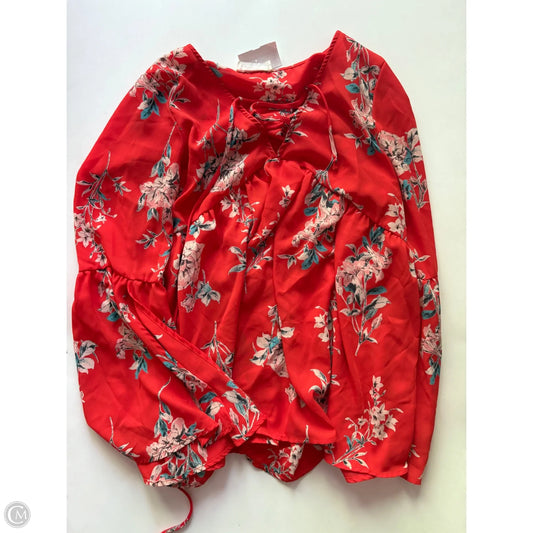 Blouse Long Sleeve By Peace Love World In Red, Size: M