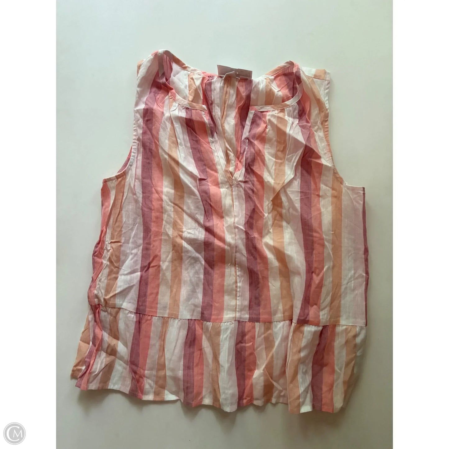 Top Sleeveless By Gap In Striped Pattern, Size: M