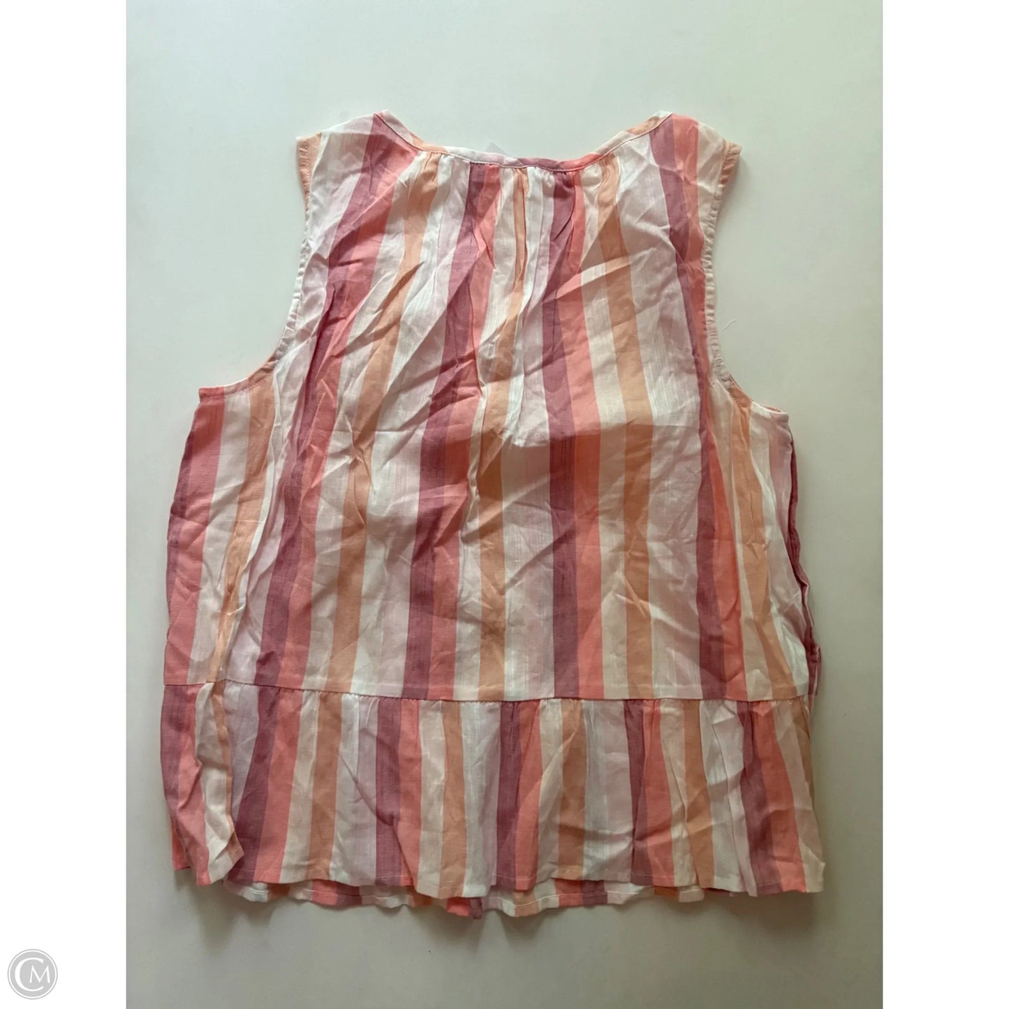 Top Sleeveless By Gap In Striped Pattern, Size: M