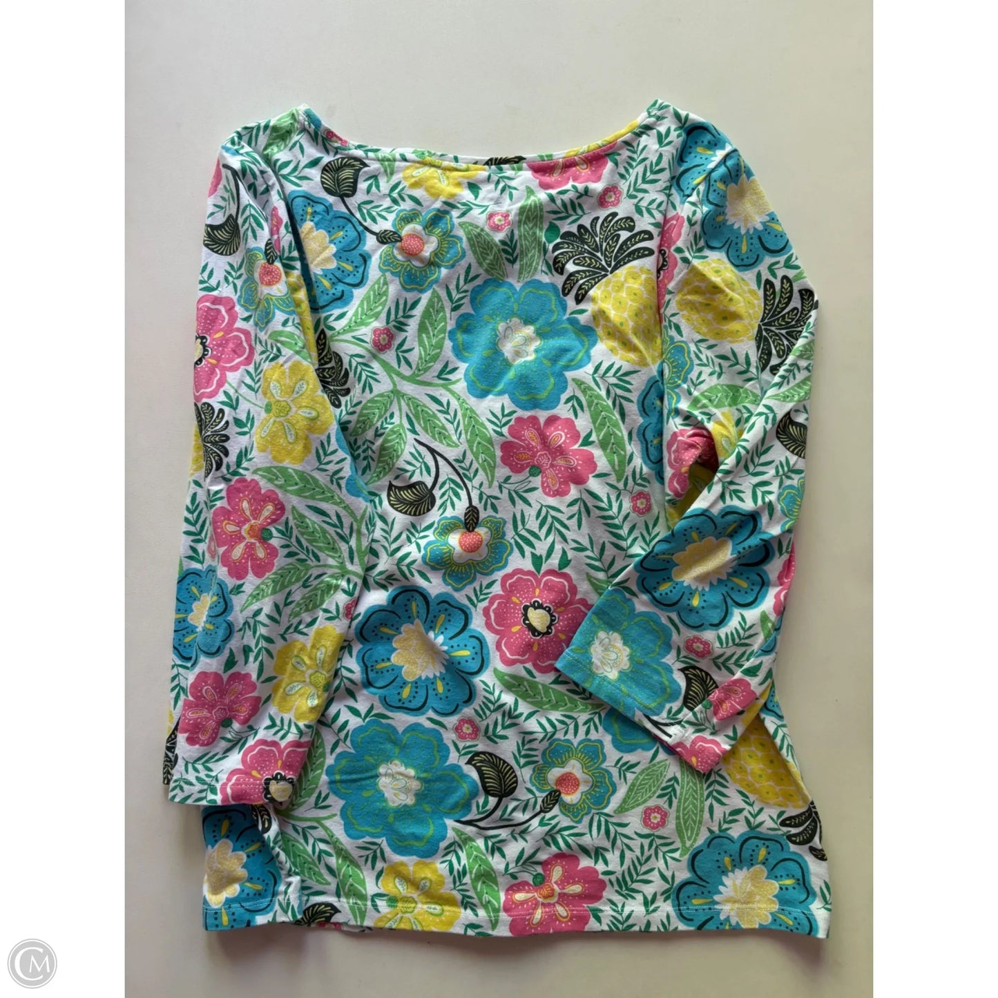 Top Long Sleeve By Talbots In Floral Print, Size: Xl