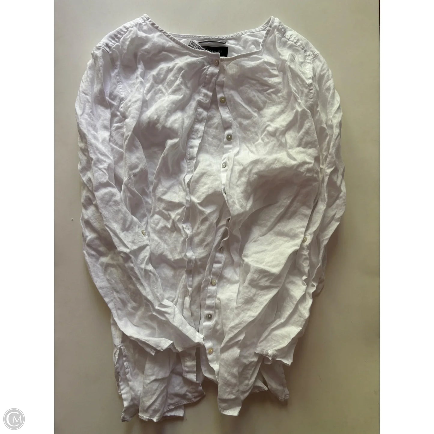 Top Long Sleeve By Tahari By Arthur Levine In White, Size: 2x