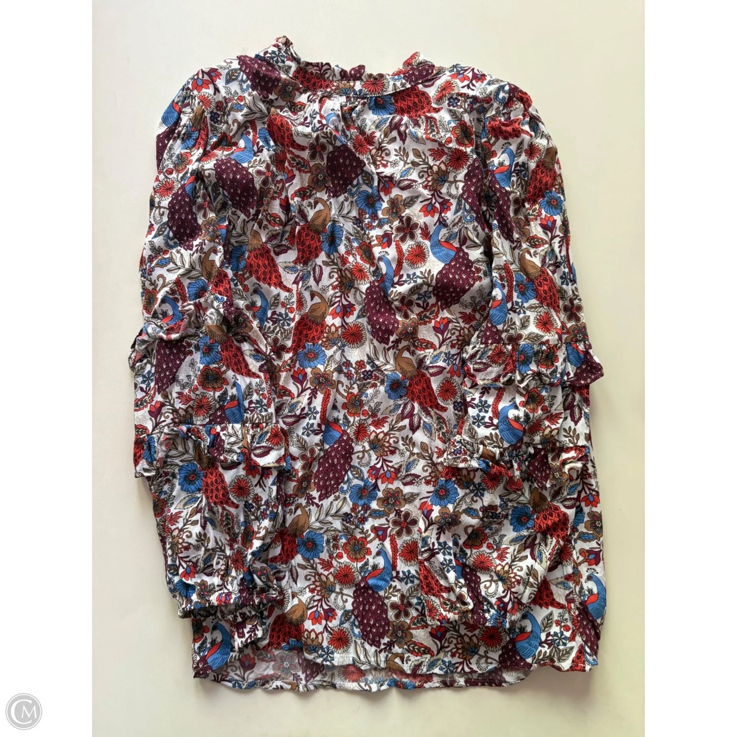 Blouse Long Sleeve By Loft In Floral Print, Size: S