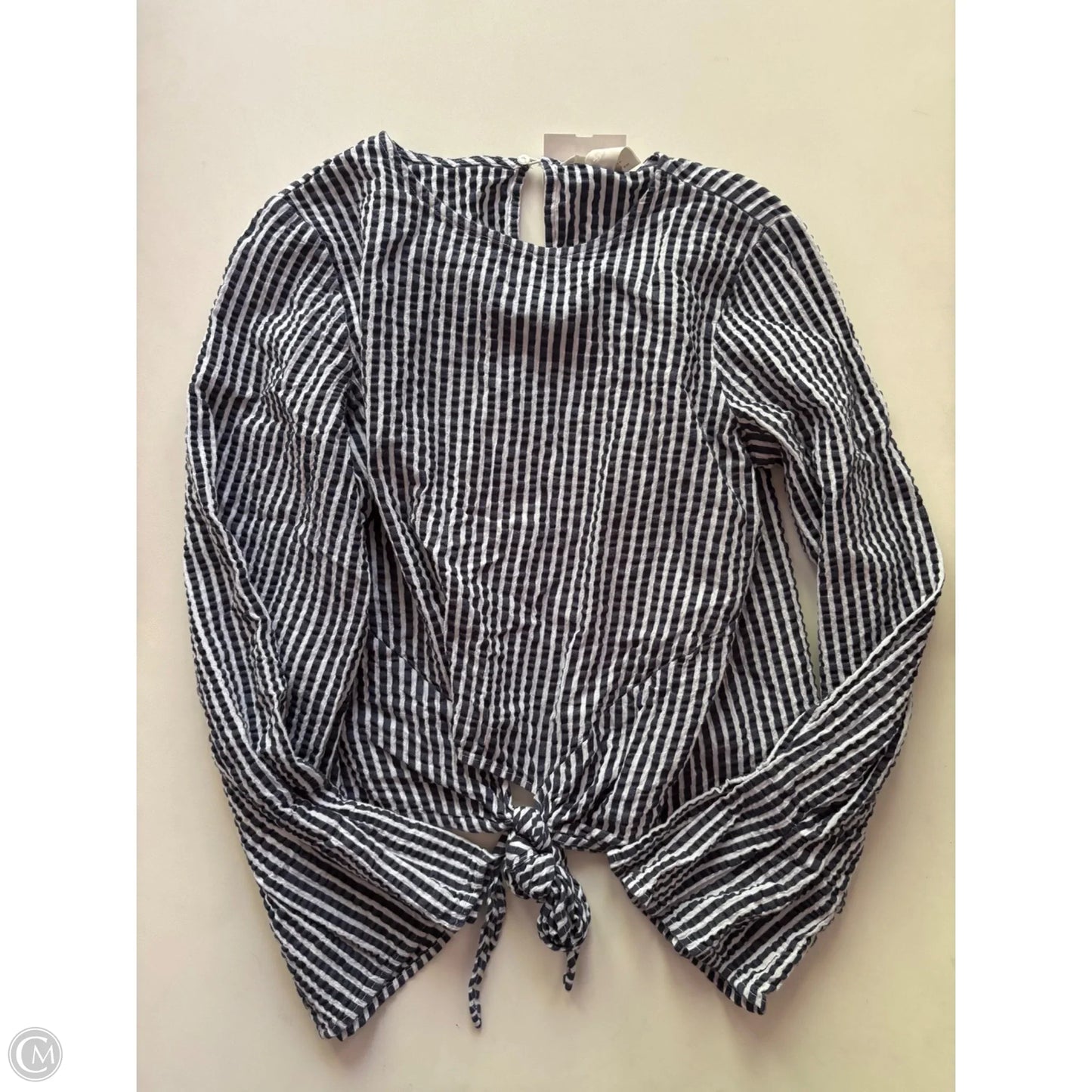 Blouse Long Sleeve By H&m In Striped Pattern, Size: M