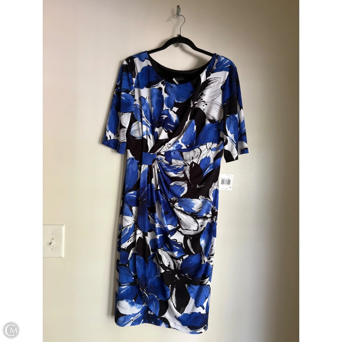Dress Work By Connected Apparel In Blue & White, Size: L