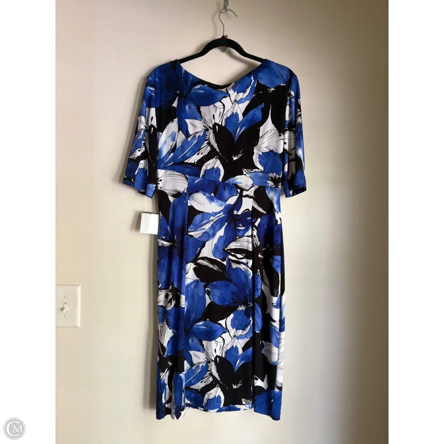 Dress Work By Connected Apparel In Blue & White, Size: L