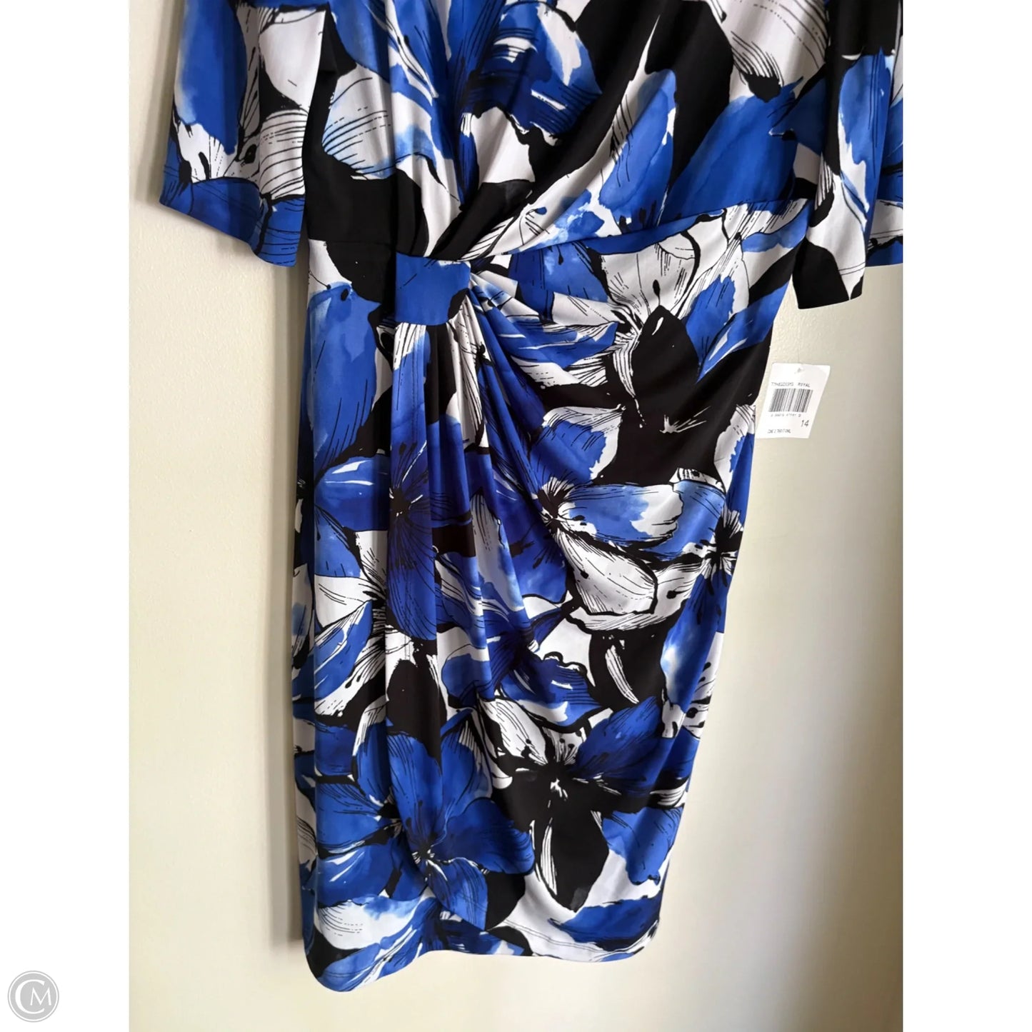 Dress Work By Connected Apparel In Blue & White, Size: L