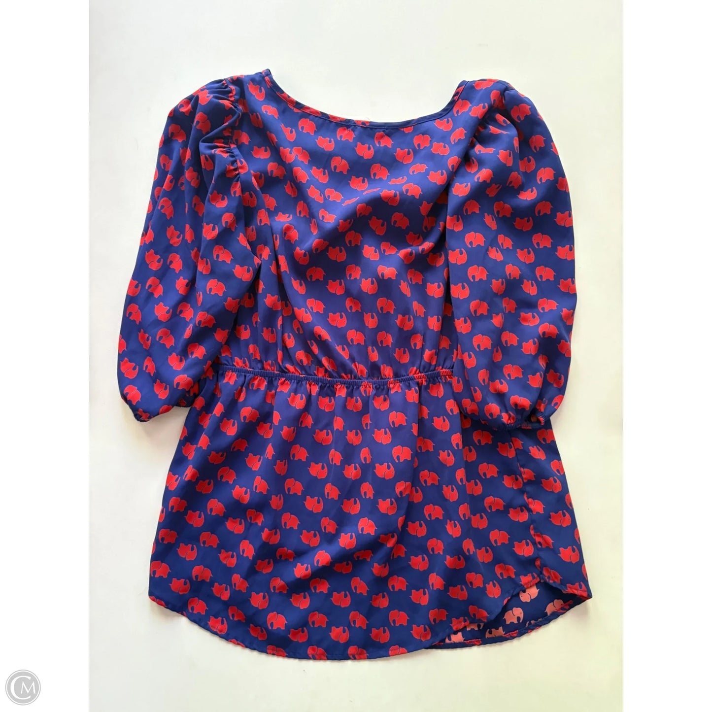 Blouse Long Sleeve By Everly In Navy, Size: S