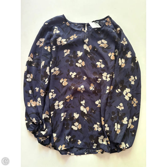 Blouse Long Sleeve By West Kei In Navy, Size: S