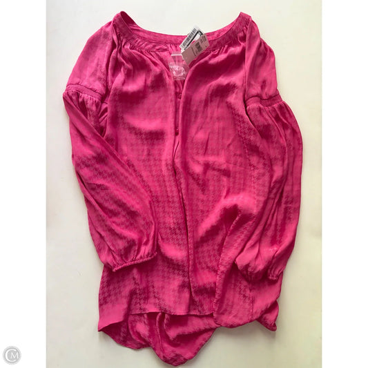 Blouse Long Sleeve By Cato In Pink, Size: L