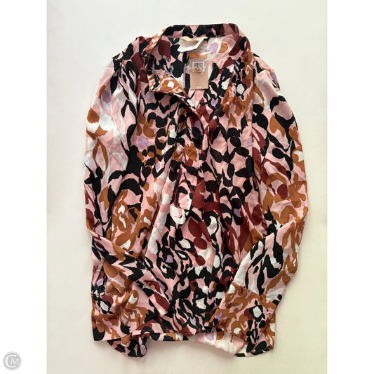 Blouse Long Sleeve By Hope & Harlow In Multi-colored, Size: S