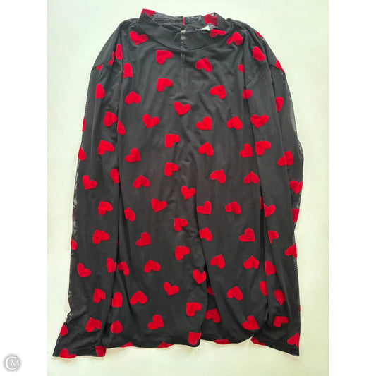 Blouse Long Sleeve By New York And Co In Black & Red, Size: 2x