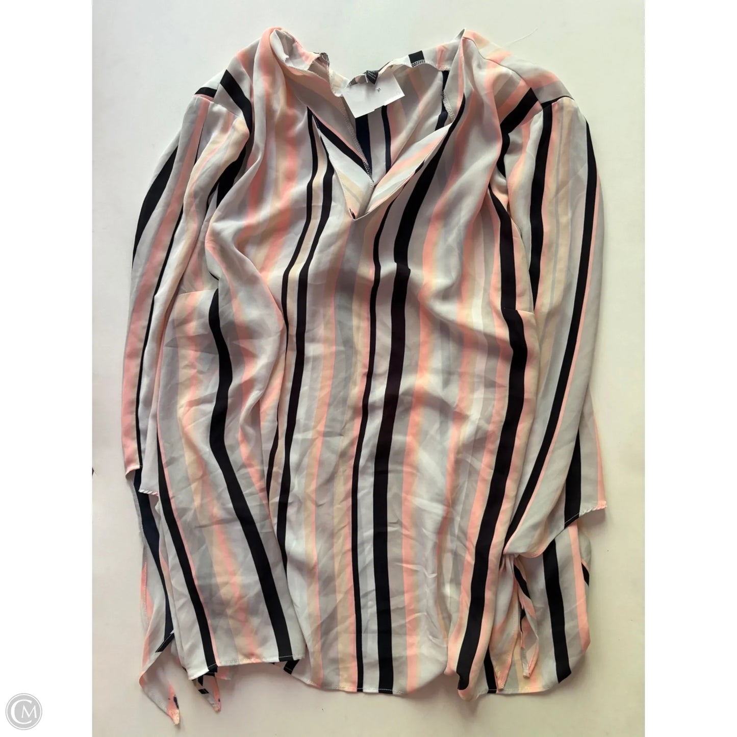 Blouse Long Sleeve By Limited In Striped Pattern, Size: 2x