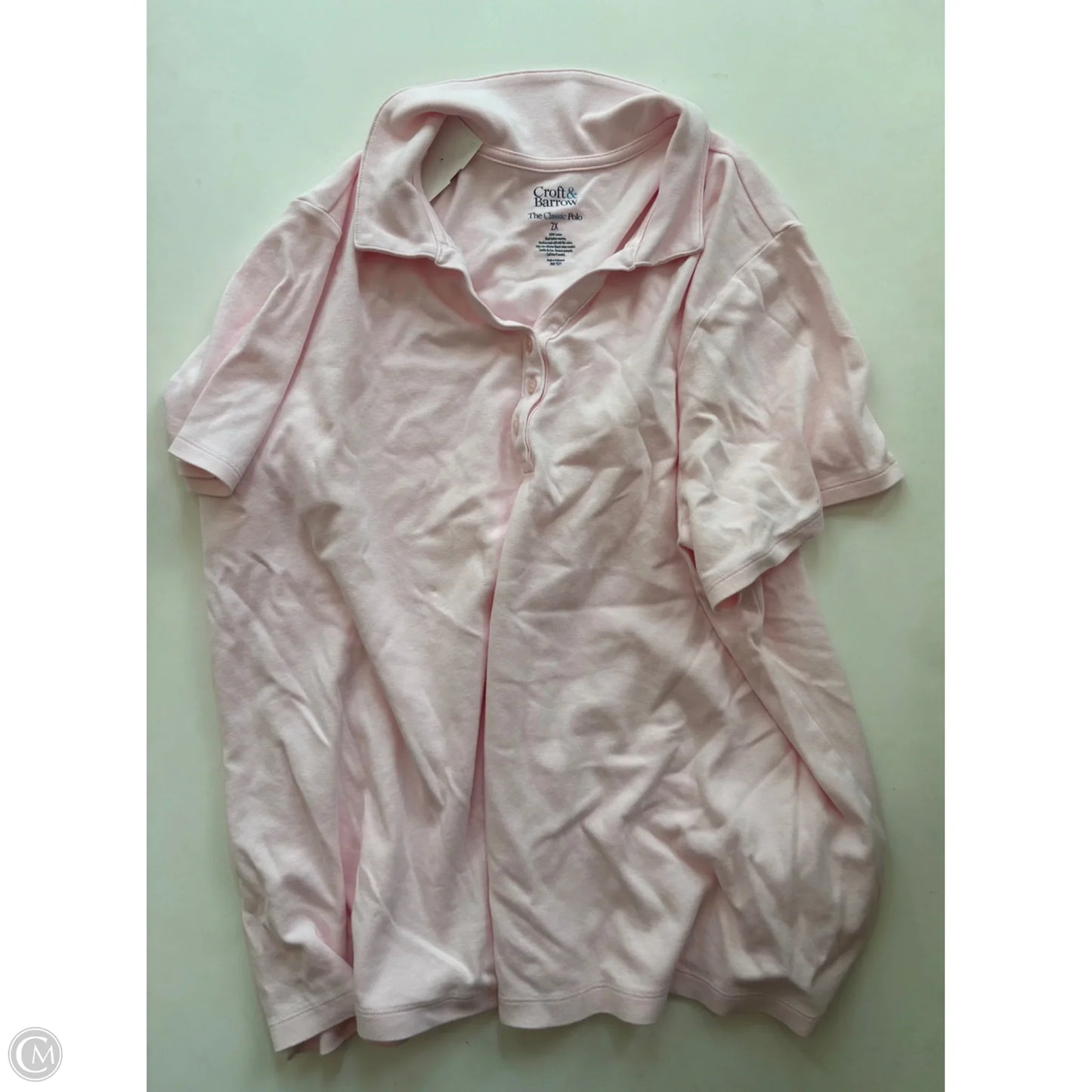 Top Short Sleeve By Croft And Barrow In Pink, Size: 2x