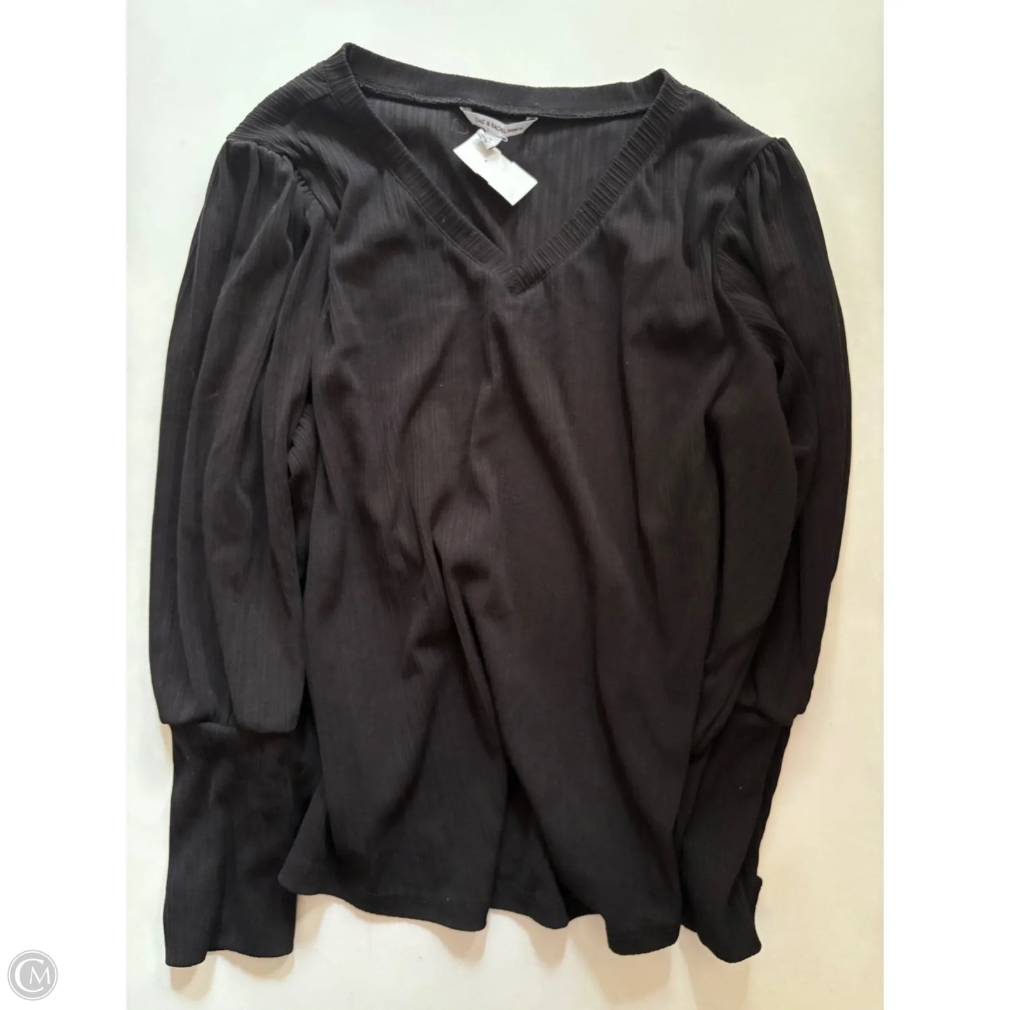 Top Long Sleeve By Zac And Rachel In Black, Size: 2x