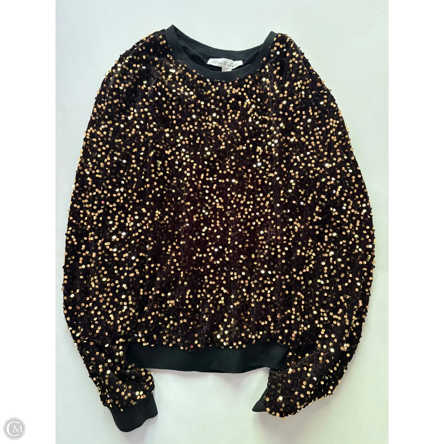 Sweatshirt Crewneck By Vine & Love In Black, Size: L