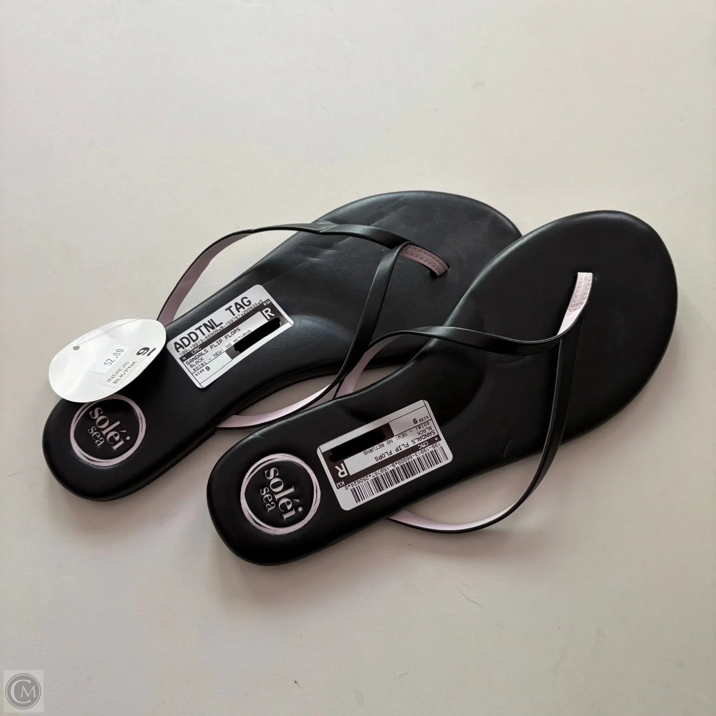 Sandals Flip Flops By solei In Black, Size: 9