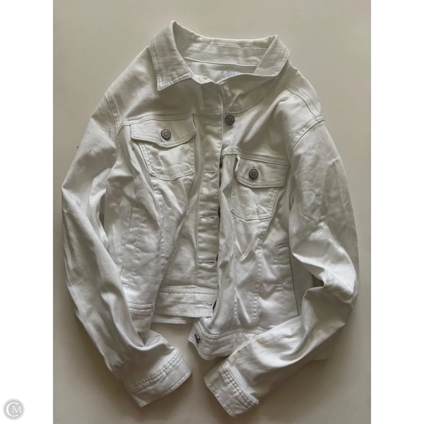 Jacket Denim By Celebrity Pink In White, Size: Xl