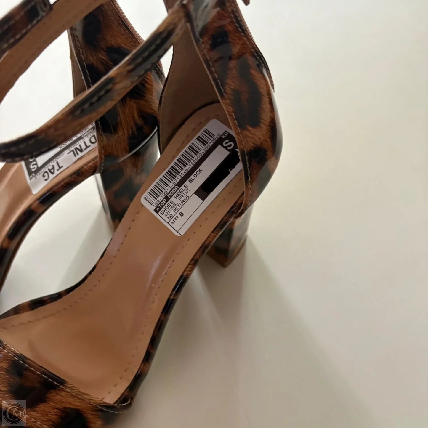 Shoes Heels Block By Top Moda In Animal Print, Size: 8