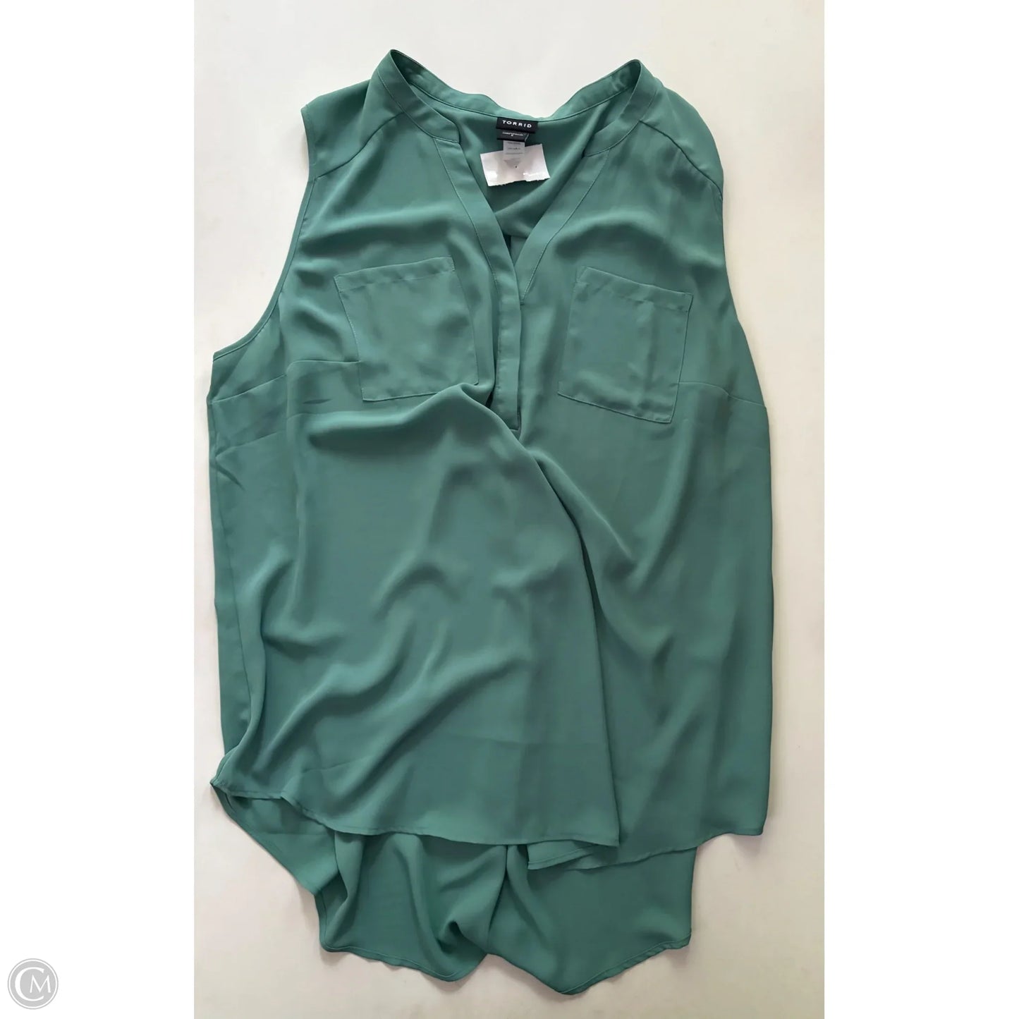 Blouse Sleeveless By Torrid In Green, Size: 2x
